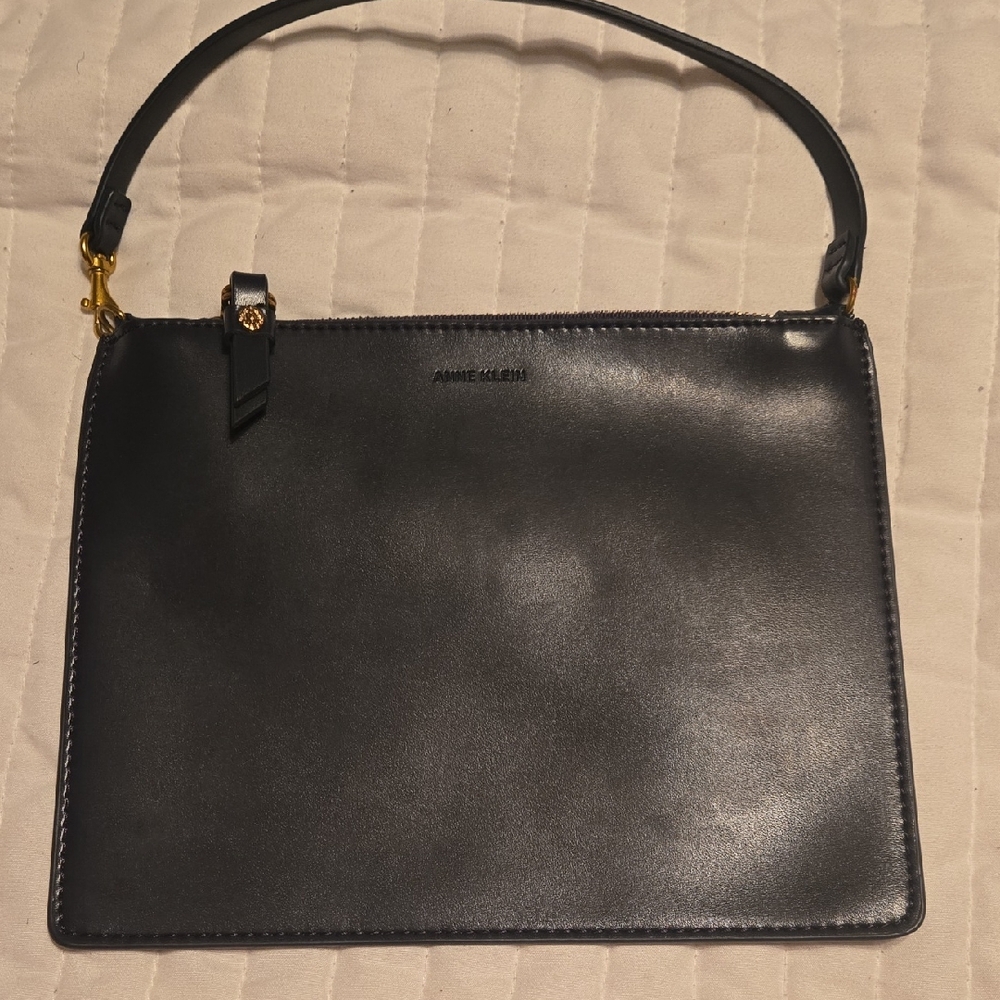 Anne Klein Flat Navy Envelope Wristlet Sleek & Minimalist